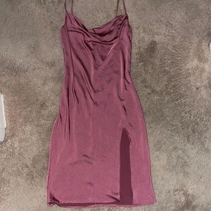 Mauve satin dress. In a size Medium